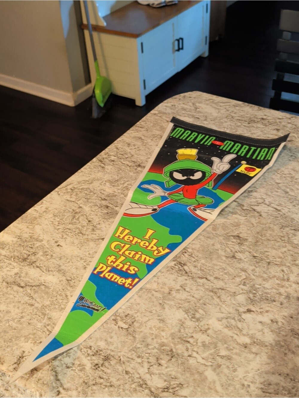 1996 Marvin Martian Pennant Flag 29 x 12 Looney Tunes I Hereby Claim This Planet